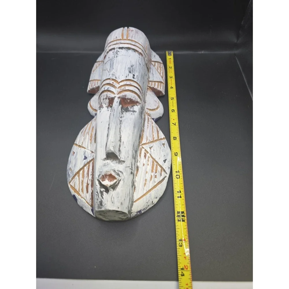 Hand Carved African Style Wooden Wall Mask 12